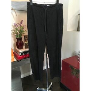 Vince Size S Black Suede Leather Crop Pants